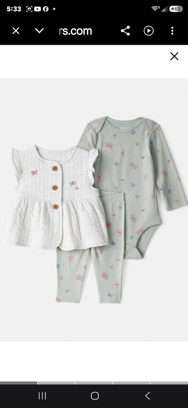 Carter's 3 piece baby girl set, Size 24 months